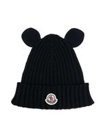 Moncler Enfant bonnet à effet d'oreilles animaux - Bleu - thumbnail