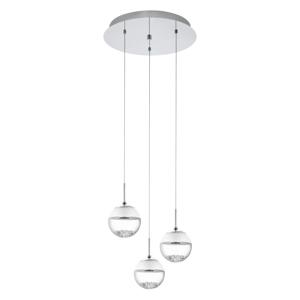 EGLO Montefio 1 hangende plafondverlichting Flexibele montage Geïntegreerde led Chroom, Transparant, Wit