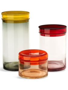 POLSPOTTEN lot de 3 grands pots transparents - Orange