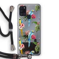 Kleurrijke papegaaien: Samsung Galaxy A21s Transparant Hoesje met koord