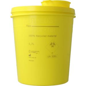 Uson Plast Naaldencontainer 1.7 liter geel gerecycled plastic