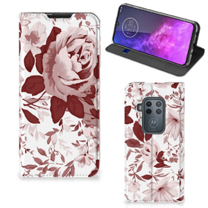 Bookcase Motorola One Zoom Watercolor Flowers