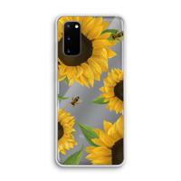 Sunflower and bees: Samsung Galaxy S20 Transparant Hoesje