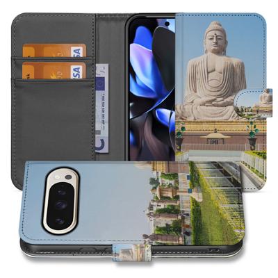 Boeddha Goud Blauw Luxe Google Pixel 10 | 10 Pro Portemonnee Hoesje | Portemonnee hoesje