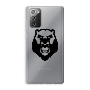 Angry Bear (black): Samsung Galaxy Note 20 / Note 20 5G Transparant Hoesje