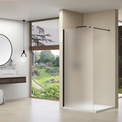Inloopdouche Van Rijn ST01 Met Zijwand Helder Glas 110-30x200 cm 8 mm Zwart van Rijn