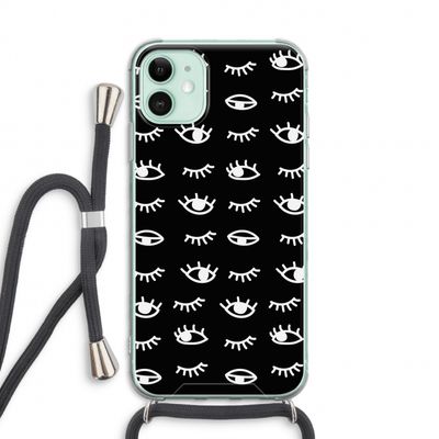 Eye pattern #3: iPhone 11 Transparant Hoesje met koord