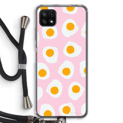Dancing eggs: Samsung Galaxy A22 5G Transparant Hoesje met koord
