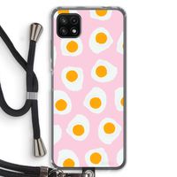 Dancing eggs: Samsung Galaxy A22 5G Transparant Hoesje met koord
