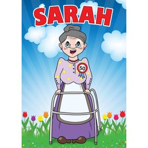 Deur poster Sarah thema leeftijd feestartikelen   -