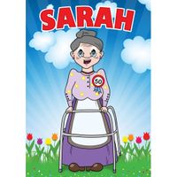 Deur poster Sarah thema leeftijd feestartikelen   -