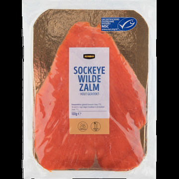 Jumbo Sockeye Wilde Zalm Hout Gerookt 100 g