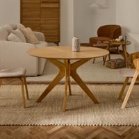 Kave Home Ronde Eettafel 'Naanim' Eiken en rubberhout, 120cm