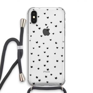 Kleine kattenkopjes: iPhone X Transparant Hoesje met koord
