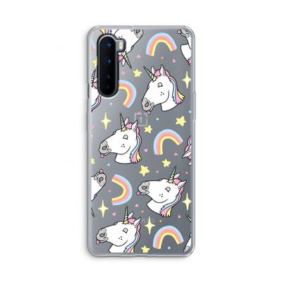 Rainbow Unicorn: OnePlus Nord Transparant Hoesje