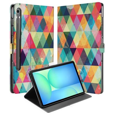 Samsung Galaxy Tab S10 FE | Tab S9 FE | Book Case | Hoesje met Standaard Geruit