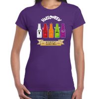 Bellatio Decorations Halloween verkleed t-shirt dames - bier monster - paars - themafeest outfit 2XL  -