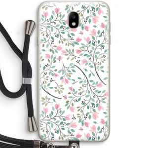 Sierlijke bloemen: Samsung Galaxy J7 (2017) Transparant Hoesje met koord