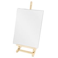 Houten schildersezel 76 cm tafelmodel met canvas doek 42 x 60 cm - thumbnail