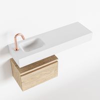 Toiletmeubel Mondiaz Andor | 100 cm | Meubelkleur Washed oak | Lex vrijhangend wastafel Talc Links | 1 kraangat