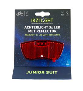 Ikzi IkziLight achterlicht drager Junior 3xLED inclusief reflector