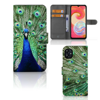 Samsung Galaxy A04e Telefoonhoesje met Pasjes Pauw - thumbnail