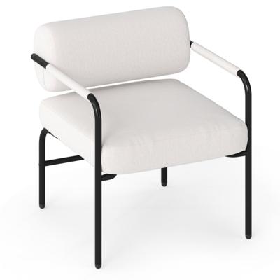 Moderne fauteuil Loungestoel Gevoerde accentstoel met armleuningen Eenpersoonsstoel Relaxstoel Wit