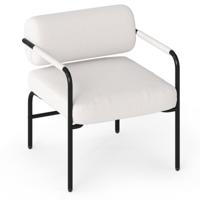 Moderne fauteuil Loungestoel Gevoerde accentstoel met armleuningen Eenpersoonsstoel Relaxstoel Wit