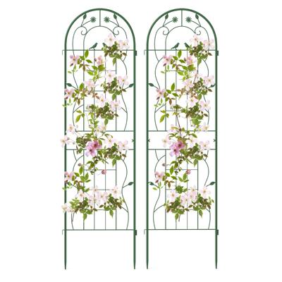 Rankgitter Metaal 2-delige set Decoratieve Tuinhek Vrijstaande Klimsteun 180 cm x 50 cm Groen
