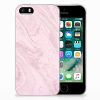 Apple iPhone SE | 5S | TPU | Siliconen hoesje | Marble Pink - Origineel Cadeau Vriendin
