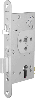 ABLOY EL560 Veiligheidspaniekdeurslot | enkelzijdig krukgestuurd | zelfvergrendelend | SKG** | DM100mm | PC72mm | voorplaat RVS 24x235mm afgerond |