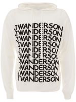 JW Anderson hoodie en mérinos à logo imprimé - Blanc