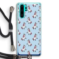 Eenhoorns overal: Huawei P30 Pro Transparant Hoesje met koord