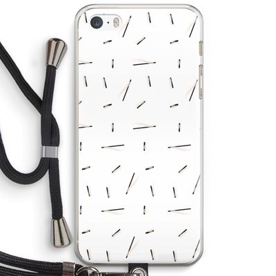 Hipster stripes: iPhone 5 / 5S / SE Transparant Hoesje met koord