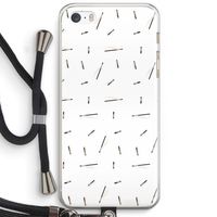 Hipster stripes: iPhone 5 / 5S / SE Transparant Hoesje met koord
