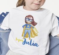Kinder t-shirt Meisje superheld gepersonaliseerd Kinder t-shirt Meisje superheld gepersonaliseerd