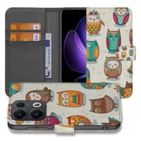 OPPO Reno 13 Pro | Telefoonhoesje | Met pasjeshouder | Vrolijke Uilen