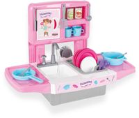 Pilsan Hamarat speelgoedkeuken met waterkraan roze 39-delig - thumbnail