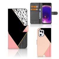 OPPO Find X5 Pro | Book Case | Zwart Roze Vormen