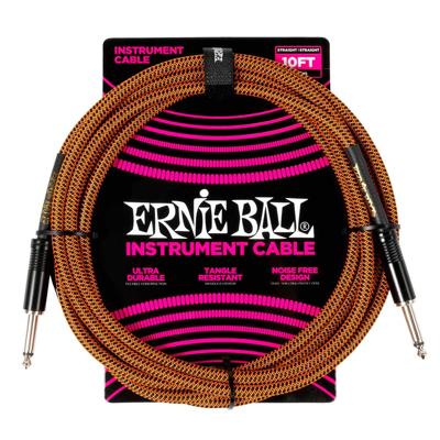 Ernie Ball 6468 Gevlochten Gitaarkabel Pumpkin Pie 3 Meter