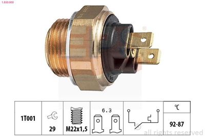 Temperatuurschakelaar, radiateurventilator 1850000
