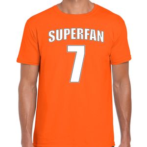 Superfan nummer 7 oranje t-shirt Holland / Nederland supporter EK/ WK voor heren