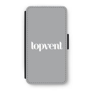 Topvent Grijs Wit: iPhone XS Flip Hoesje