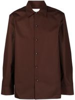 Jil Sander chemise en coton à col pointu - Marron