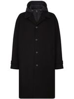 Dolce & Gabbana manteau boutonné à capuche - Noir