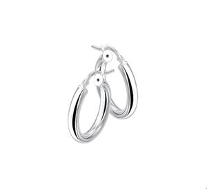 TFT Creolen Ronde Buis Zilver Gerhodineerd Glanzend 3 mm x 38 mm