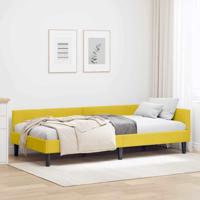 Hoekbedframe Geel 100 x 200 cm Velvet en Engineered hout