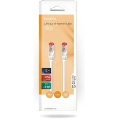 CAT6a-Kabel | S/FTP | RJ45 Male | RJ45 Male | 3.00 m | Rond | LSZH | Wit | Doos