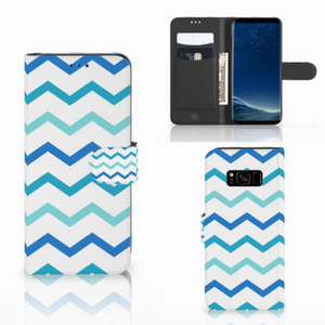 Samsung Galaxy S8 Telefoon Hoesje Zigzag Blauw