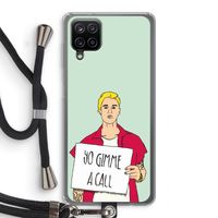 Gimme a call: Samsung Galaxy A12 Transparant Hoesje met koord